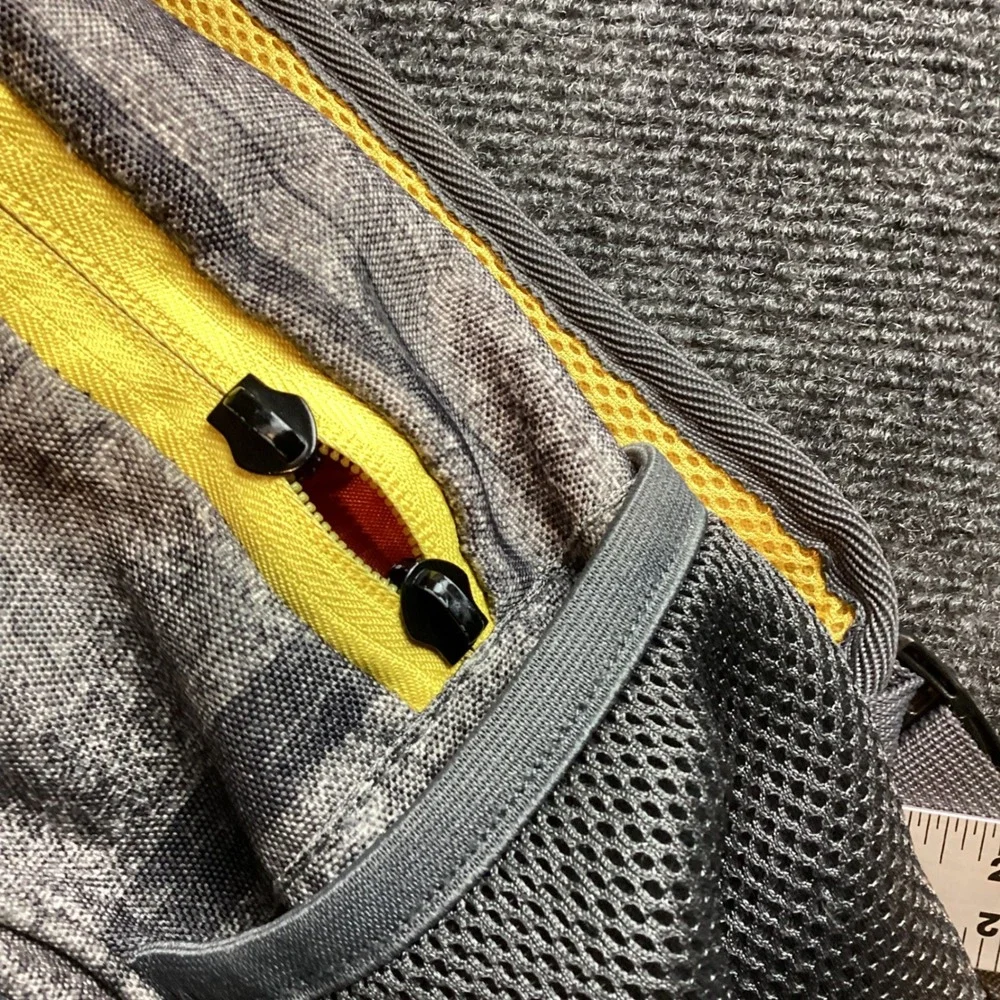 OGIO Backpack Grey Black Striped Yellow Accents School Travel Bag